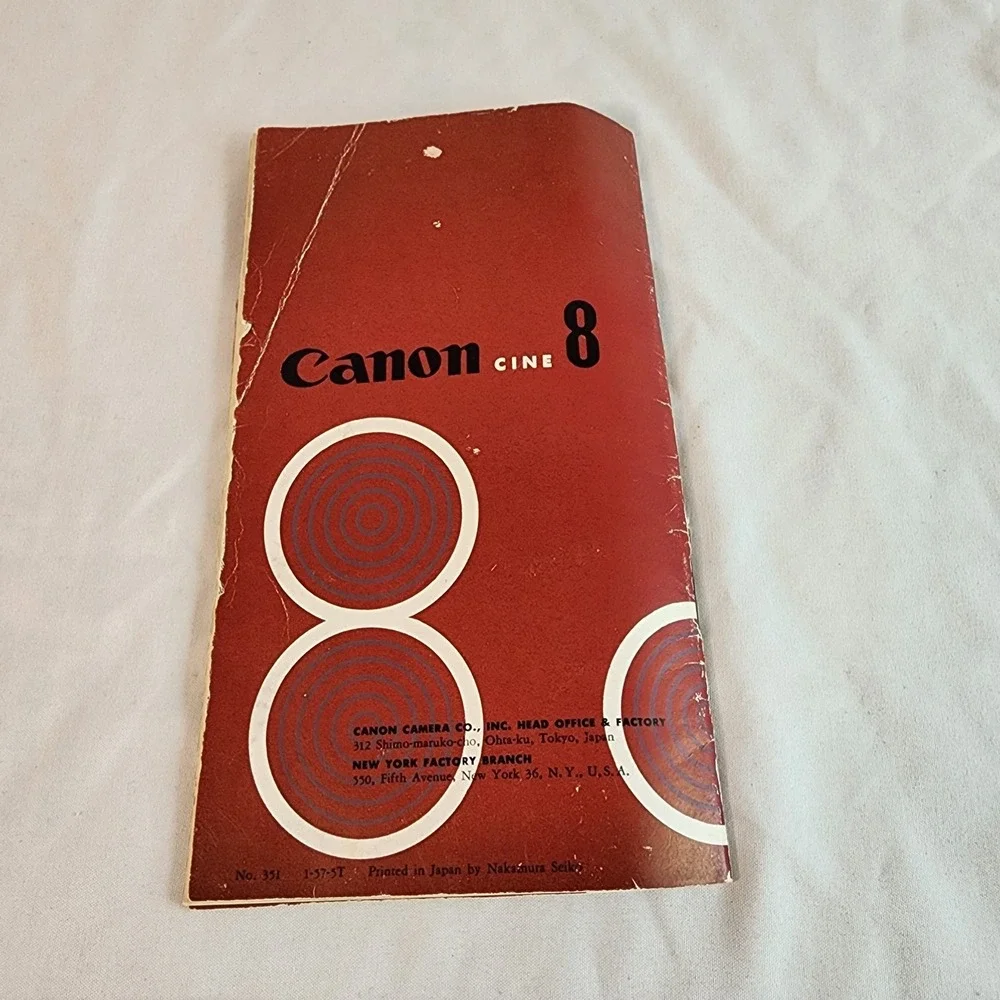 Vintage Original Canon Cine 8 Movie Camera Instruction Manual 1957